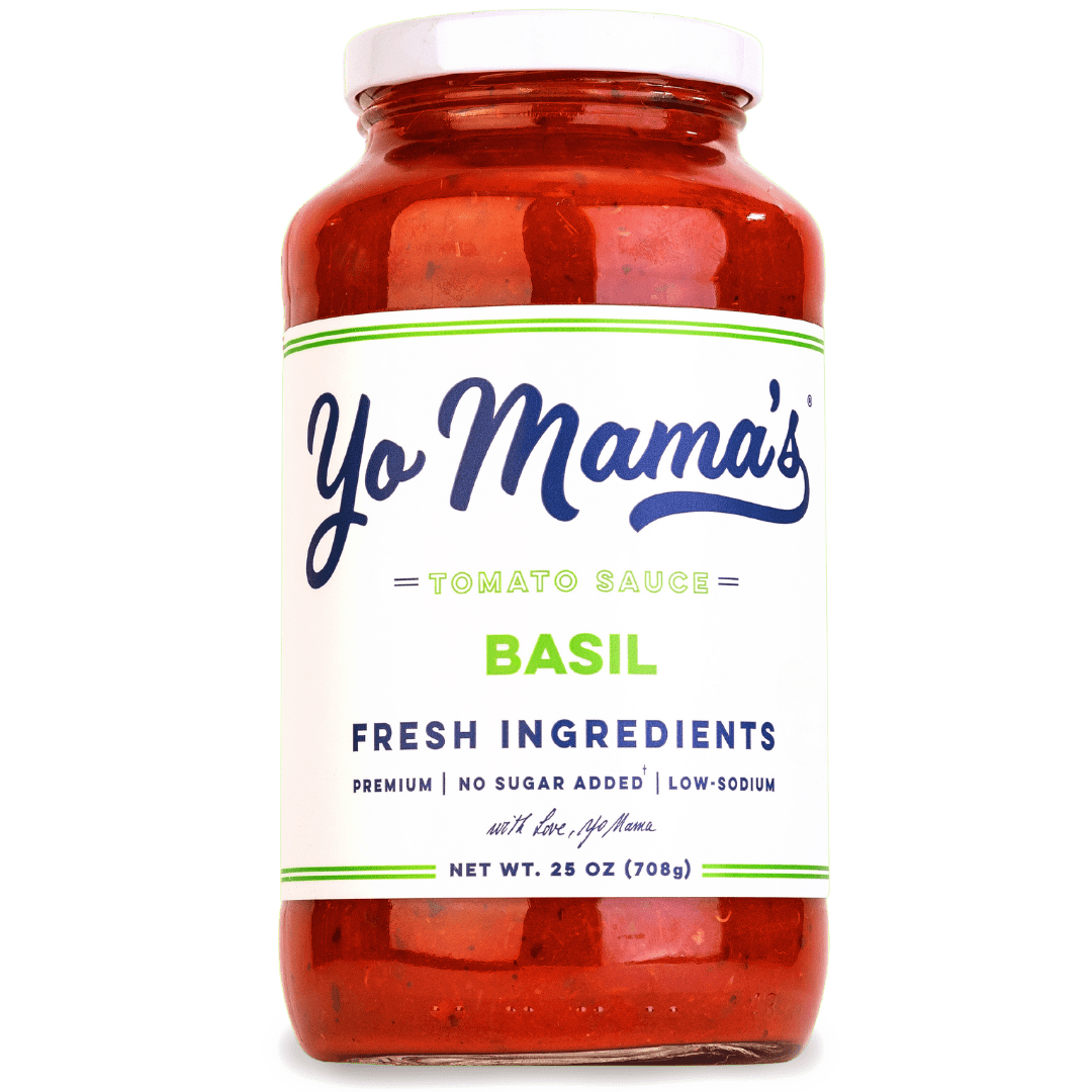 (2 pack) Yo Mama's Foods Gluten-Free, Keto Friendly, Tomato Basil Pasta Sauce, 25 oz Jar