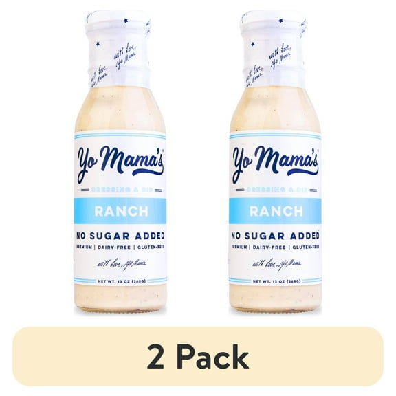 (2 pack) Yo Mama's Foods Gluten-Free Ranch Salad Dressing & Dip, 13 oz