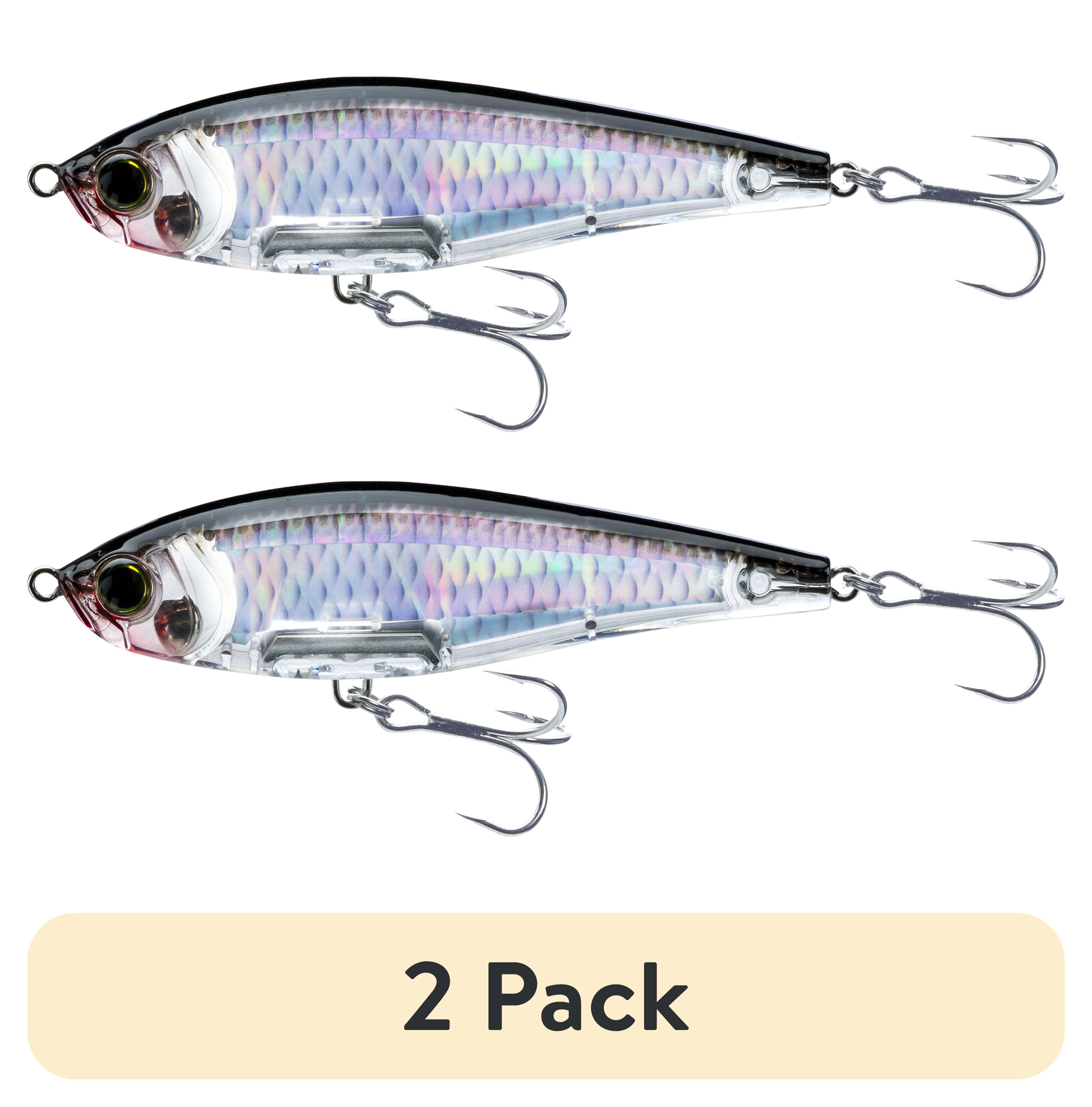 (2 pack) Yo-Zuri 2 3/4" 3D Inshore Twitchbait Hard Bait Lure, Silver Black
