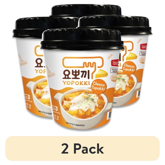 (2 pack) Yopokki Instant Cheese Tteokbokki Rice, Korean Street Food Quick & Easy to Prepare (Pack of 2)