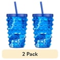 thumbnail image 1 of (2 pack) Your Zone 16 oz Popit Water Tumbler, Blue, Silicone Bubble Sleeve, 1 of 8