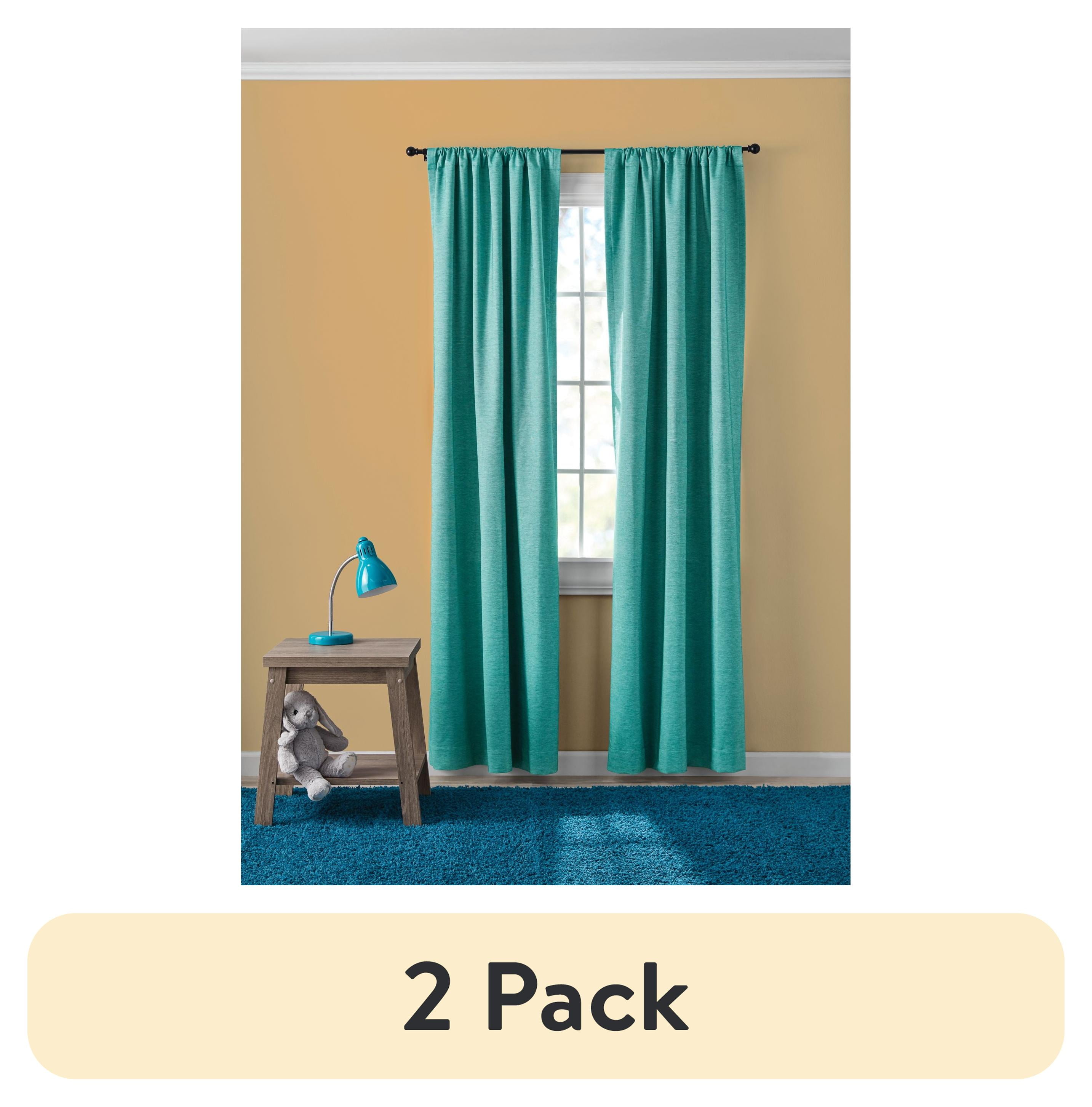 (2 pack) Your Zone Blackout Curtain Panel Pair, Set of 2, Chambray Turquoise, 38 in x 84 in