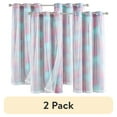 thumbnail image 1 of (2 pack) Your Zone Blackout Curtain Panel with Sheer Overlay, 1 Panel, Tie Dye, 37" W x 63" L, 1 of 7