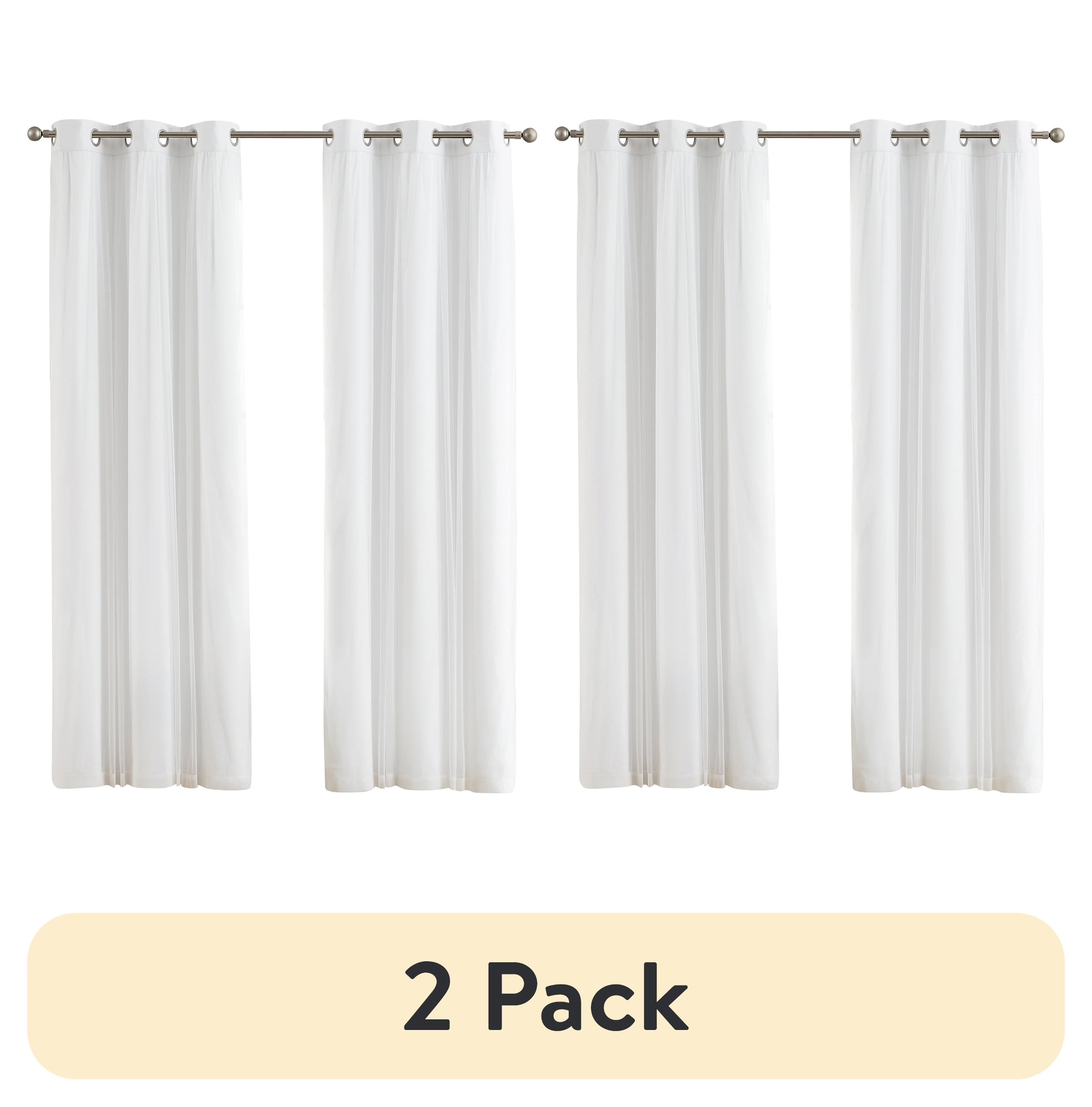 White Polyester Blackout Grommet Curtain Panel for Kids, 37" x 84"