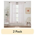 thumbnail image 1 of (2 pack) Your Zone Diamond Clip Sheer Single Curtain Panel, Pink Starlight, 38"W x 63"L, 1 of 7