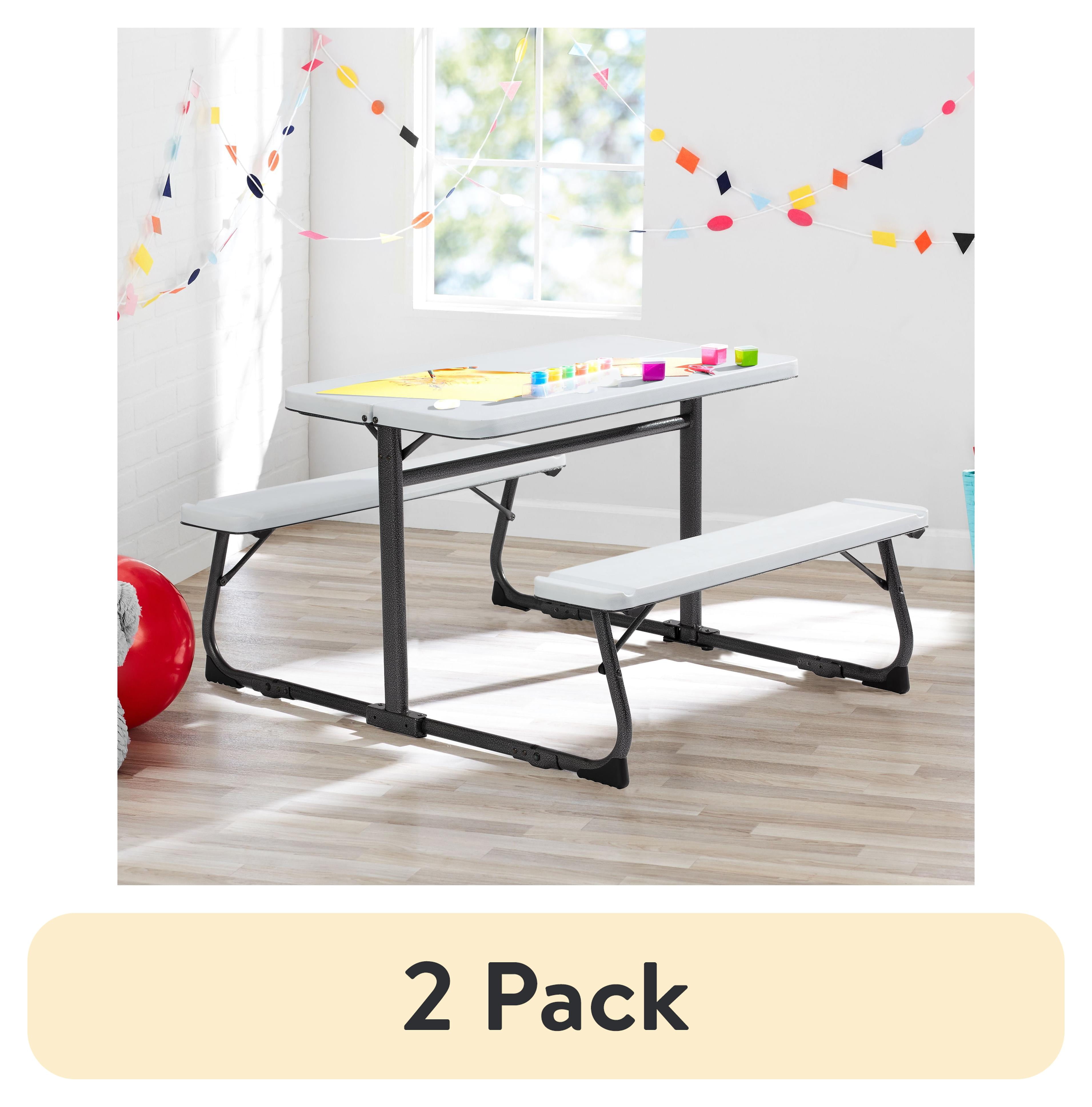(2 pack) Your Zone Folding Kid's Picnic Activity Table for Ages 3-8 ...