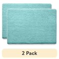 thumbnail image 1 of (2 pack) Your Zone Kids Teal Memory Foam Noodle Single Bath Rug with Nonslip Backside, 17" x 24", 1 of 6