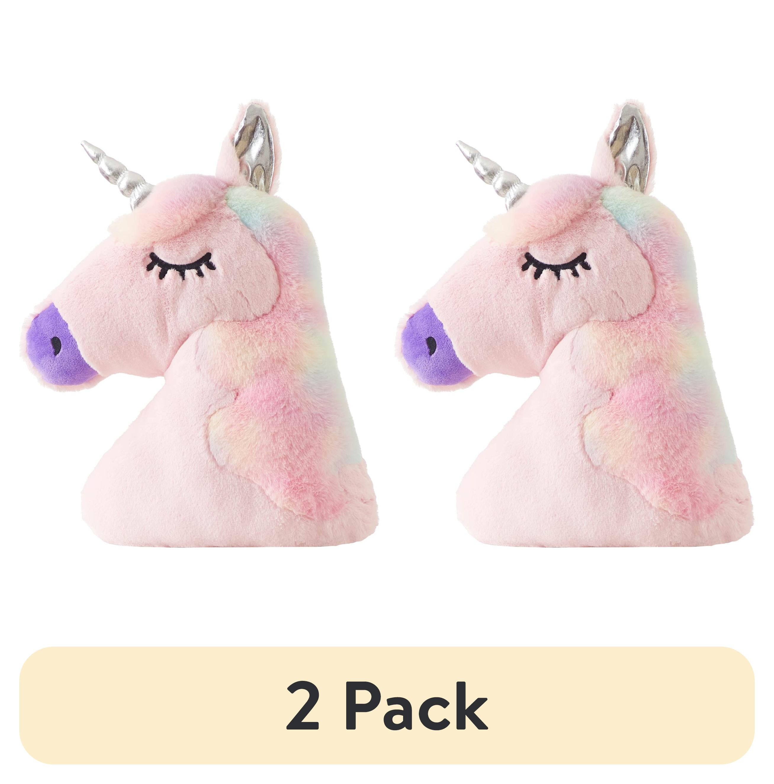 (2 pack) Your Zone Unicorn Decorative Pillow for Kids, Pink, Spot-Clean, 16" H