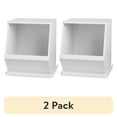 thumbnail image 1 of (2 pack) Your Zone White Toy Box Stackable Storage Bin, White, 1 of 7