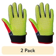 2 pack Youth MX ATV off-road Breathable Light-Weight Riding Gloves - Color Red & Yellow - Large