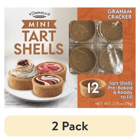 (2 pack) Yummallo Mini Graham Cracker Tart Shells, 12 Count, 2.75 oz (78 g)