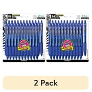 2 pack Zebra Pen Retractable Ballpoint Pen, 1.0mm Medium Point, Blue D, 24-Pack