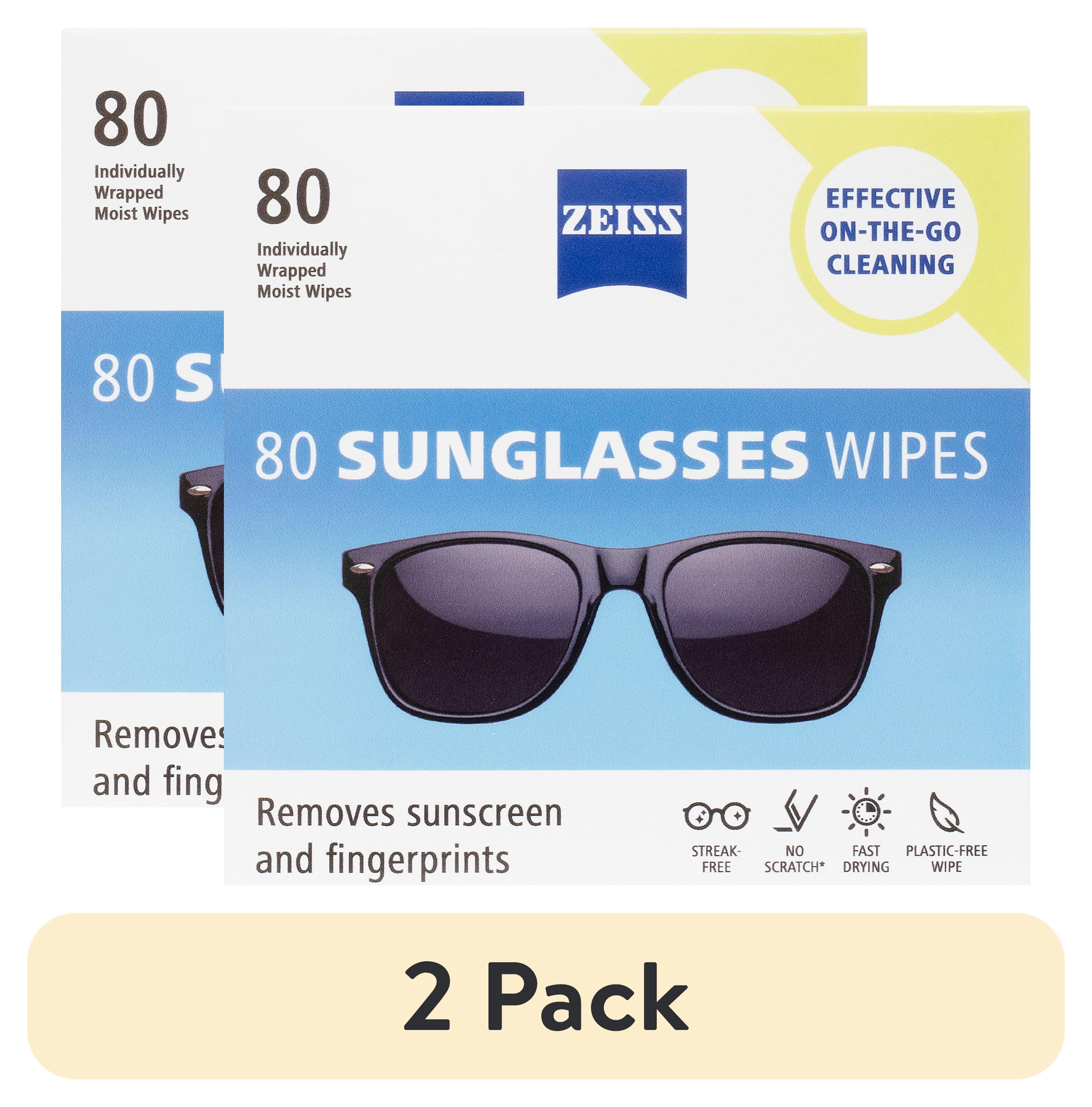 (2 pack) ZEISS Gentle and Thorough Cleaning Sunglass Lens Cleaner Wipes, 80 Count