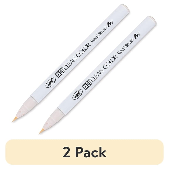 (2 pack) ZIG RB6000AT-073 Kuretake Clean Color Real Brush Marker - Vanilla