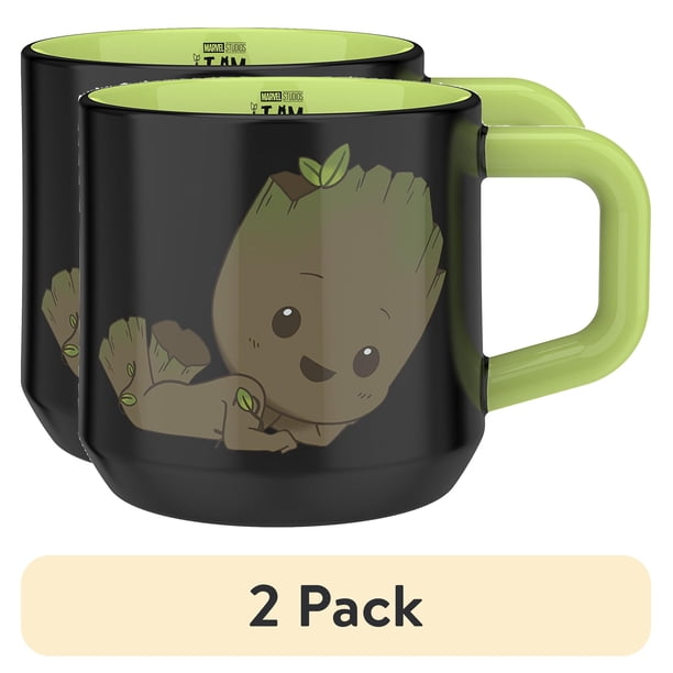 2 pack) Zak Designs Color Change Baby Groot Mug, Groot