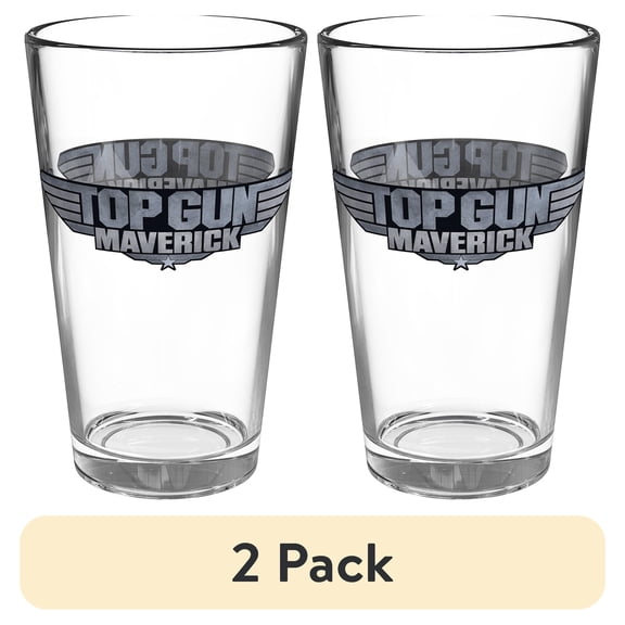 (2 pack) Zak Designs Top Gun 16oz Pint Glass
