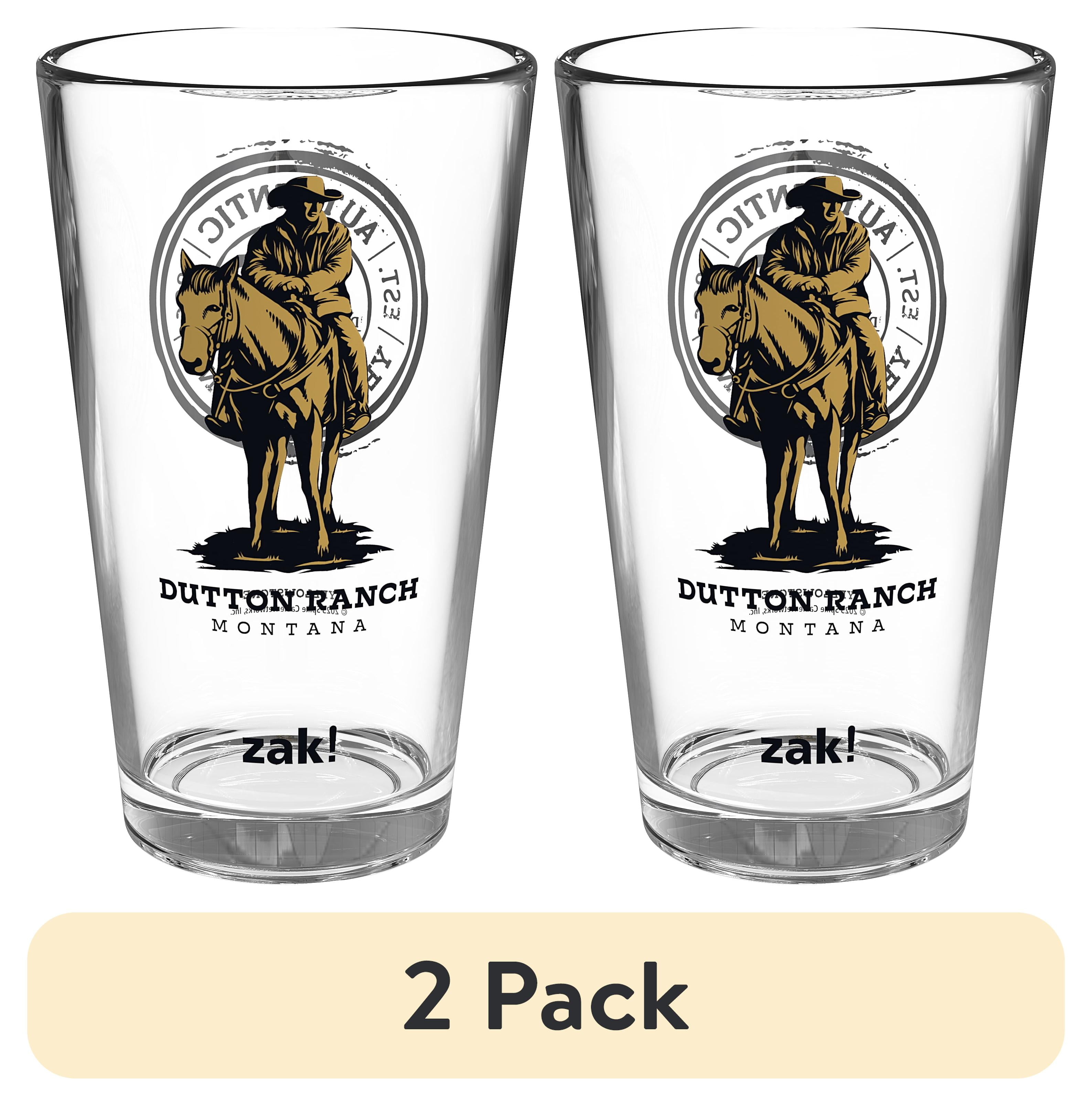 (2 pack) Zak Designs Yellowstone 16oz Pint Glass