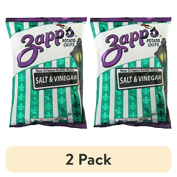 (2 pack) Zapp's Salt and Vinegar Chips 1.5 ounce (Pack of 60)