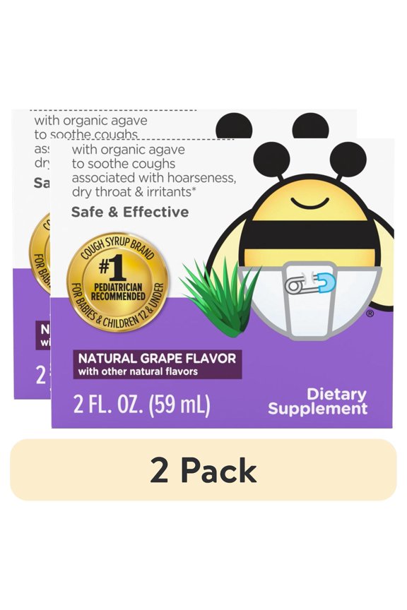 (2 pack) Zarbee's Baby Agave Cough Syrup + Immune Support*, Grape, 2 fl. oz