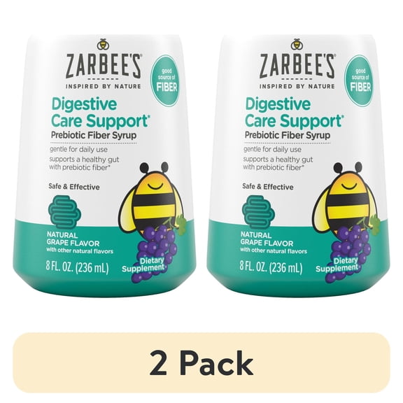 (2 pack) Zarbee's Children's Digestive Care Support* Prebiotic Syrup, 8 fl. oz