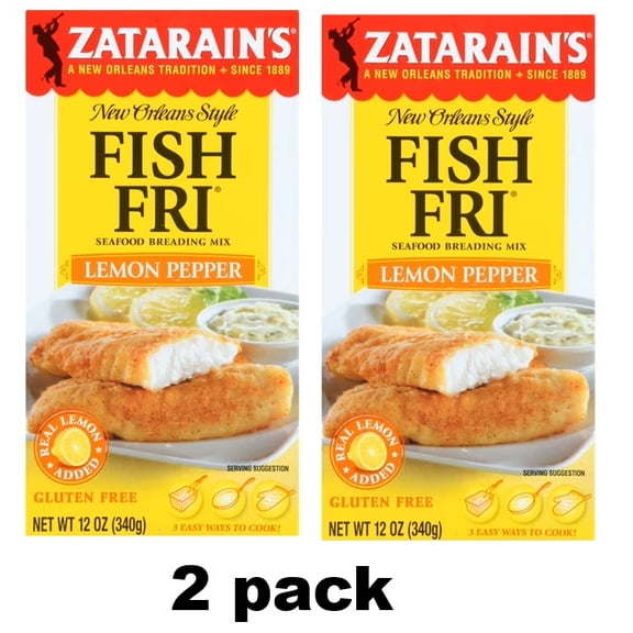 (2 pack)Zatarain's Gluten Free Lemon Pepper Fish Fri, 12.0 oz Box