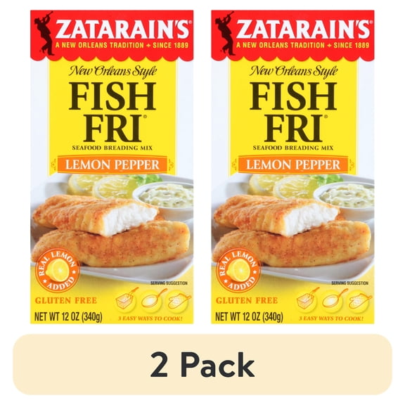 (2 pack) Zatarain's Gluten Free Lemon Pepper Fish Fri, 12.0 oz Box