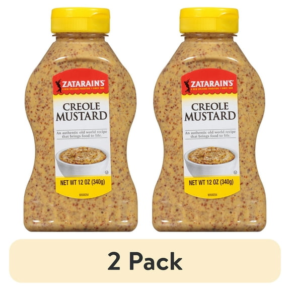(2 pack) Zatarain's No Artificial Flavors Kosher Creole Mustard, 12.0 oz Bottle