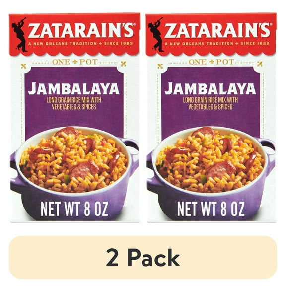 (2 pack) Zatarain's Non-GMO Gluten Free Jambalaya Rice Mix, 8.0 oz Box