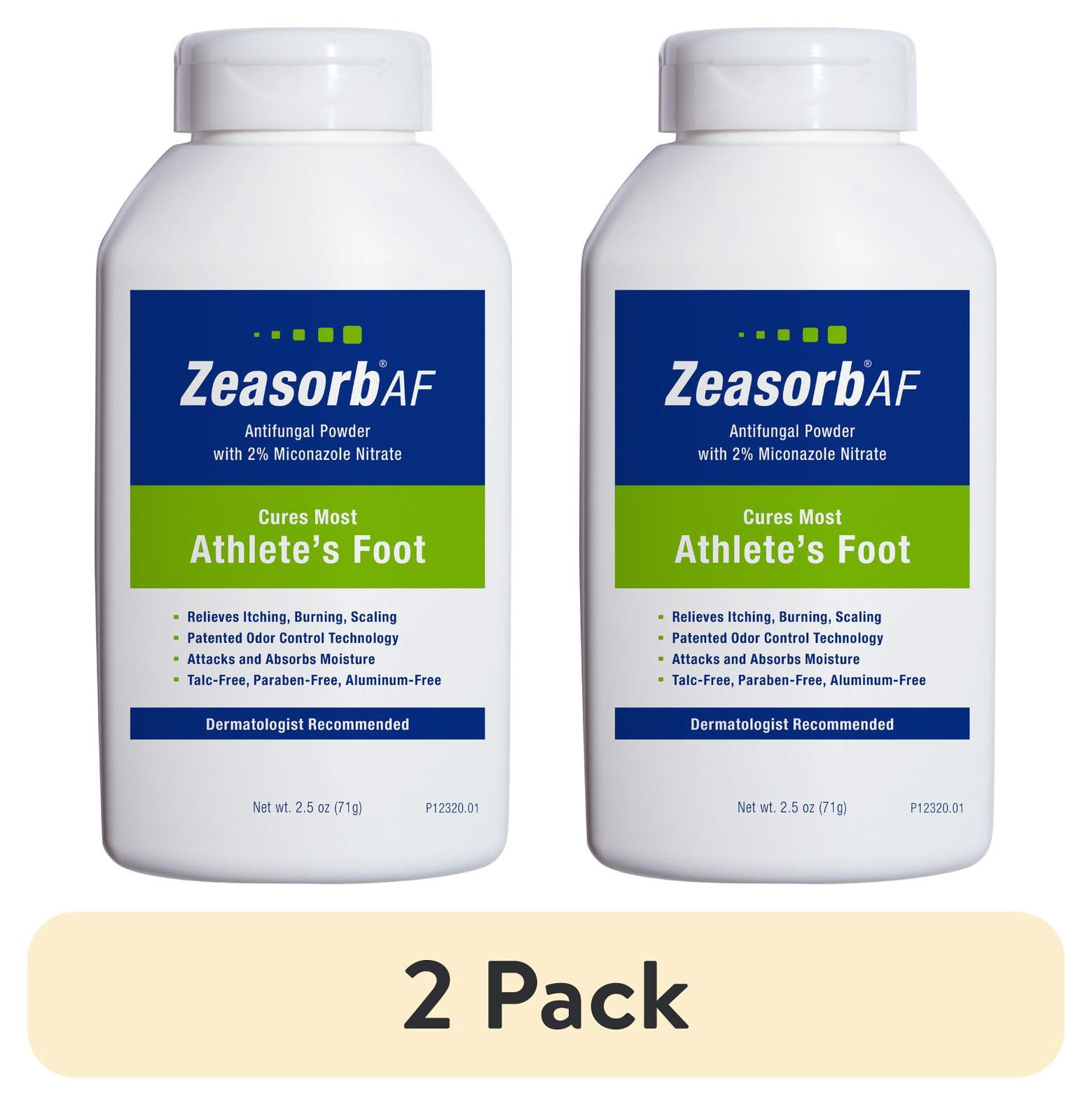 (2 pack) Zeasorb Athlete's Foot Powder, 2% Miconazole Nitrate, 2.5oz ...