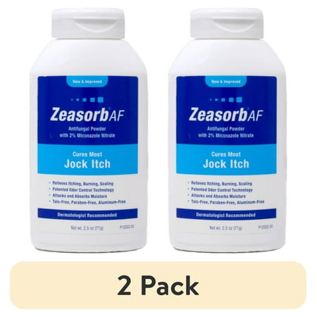(2 pack) Zeasorb Super Absorbent Antifungal Treatment Powder for Jock Itch 2.5 oz