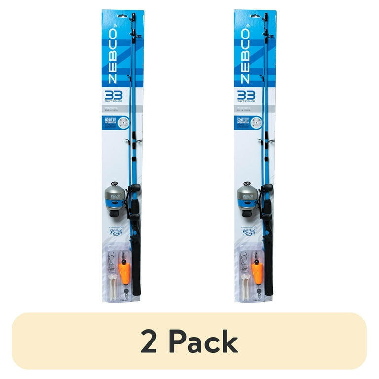 2 pack) Zebco 33 Inshore Saltwater Spincast Shing Combo - Walmart.com