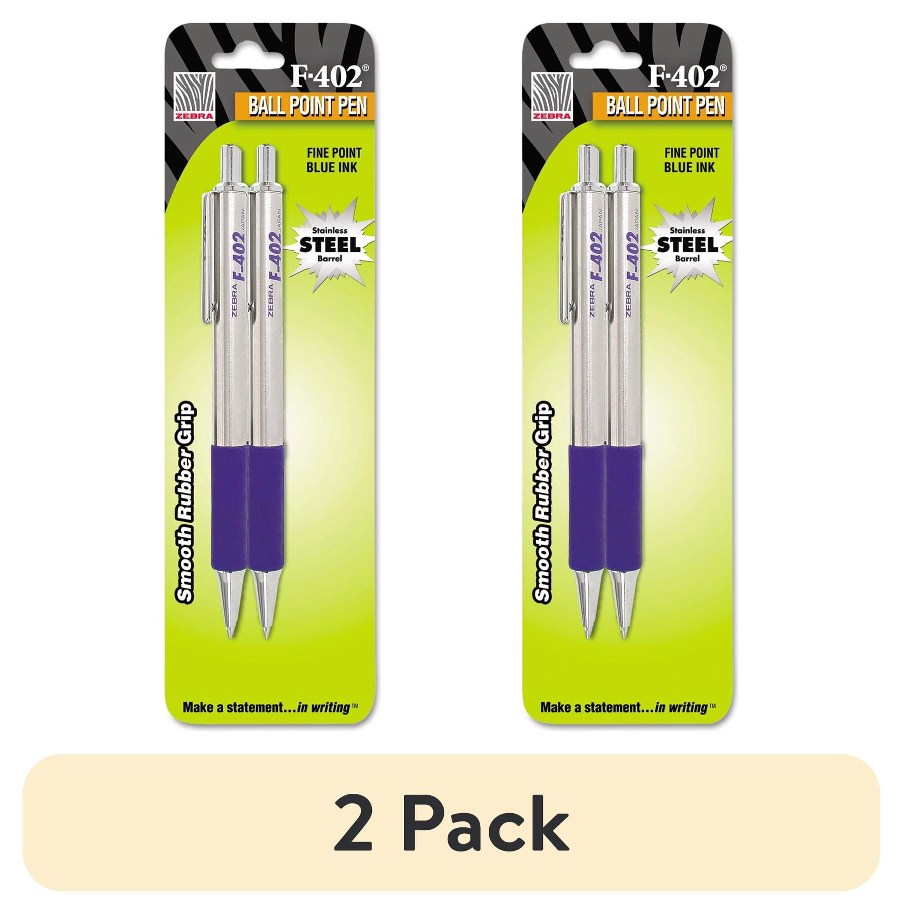 (2 pack) Zebra F-402 Ballpoint Retractable Pen Blue Ink Fine 2/Pack ...