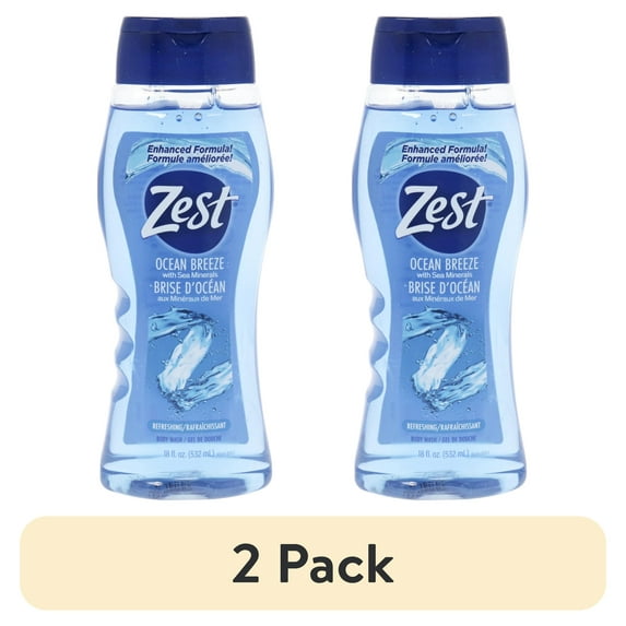 (2 pack) Zest Ocean Breeze with Sea Minerals Invigorating Body Wash, 18 fl oz