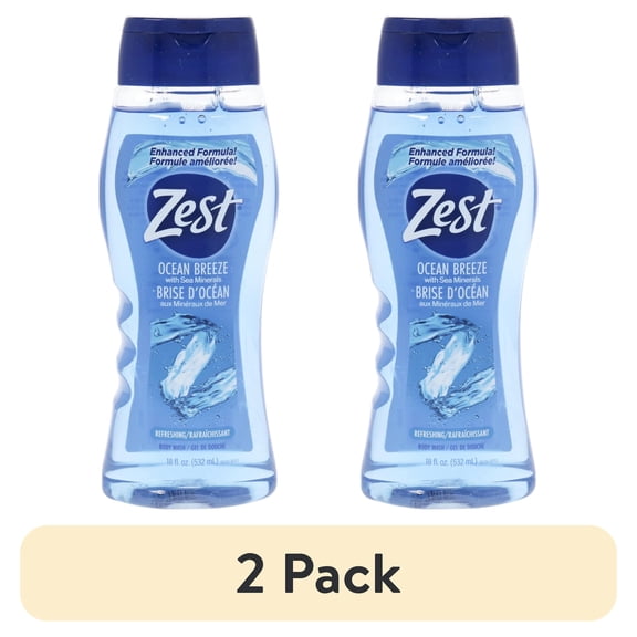 (2 pack) Zest Ocean Breeze with Sea Minerals Invigorating Body Wash, 18 fl oz