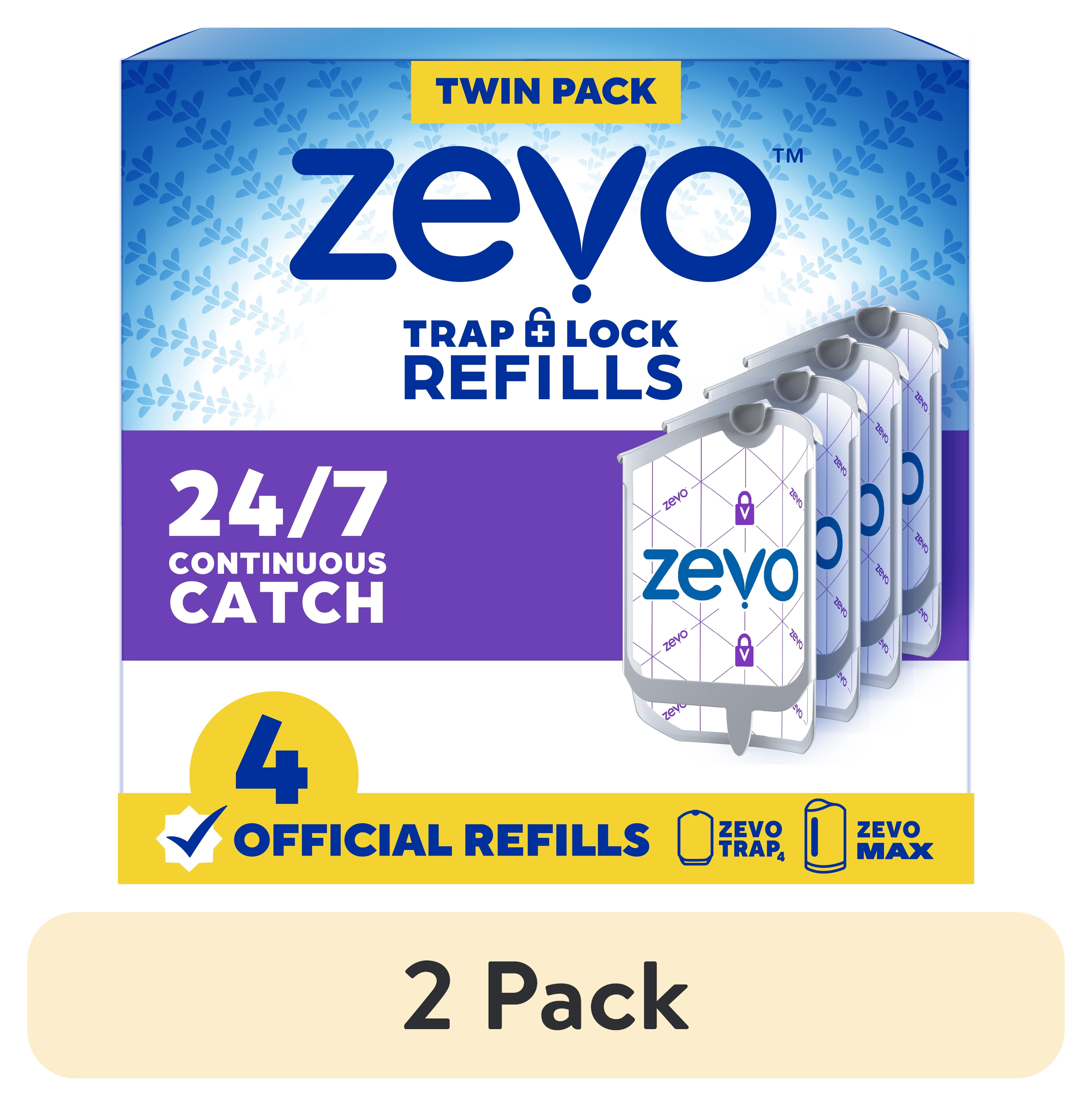 (2 pack) Zevo Flying Insect Trap Refill: 4 Indoor Light Trap Refill Cartridges Capture House Flies, Fruit Flies, and Gnats (4 Refill Cartridges)