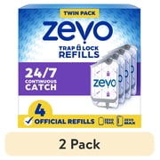 2 pack Zevo Full Size Refill 4 Indoor Light Trap Refill Cartridges Capture House Flies, Fruit Flies, and Gnats 4 Full Size Refill Cartridges