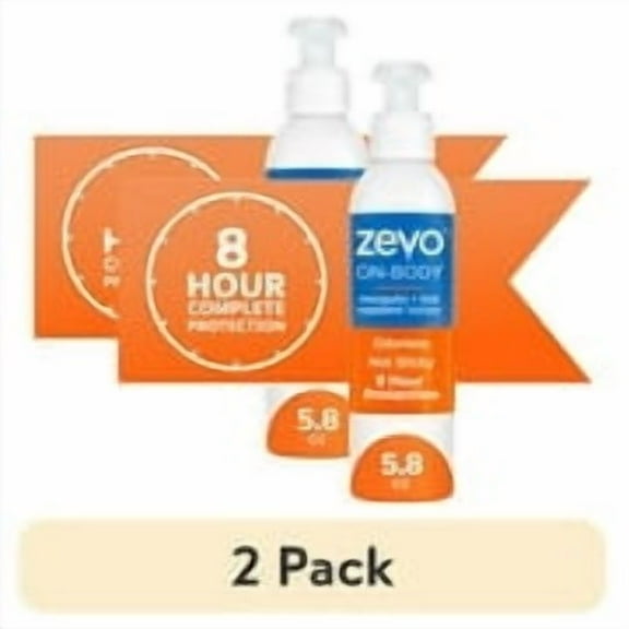 (2 pack) Zevo On Body Mosquito + Tick Repellent Lotion 5.8oz - Bug Spray Alternative
