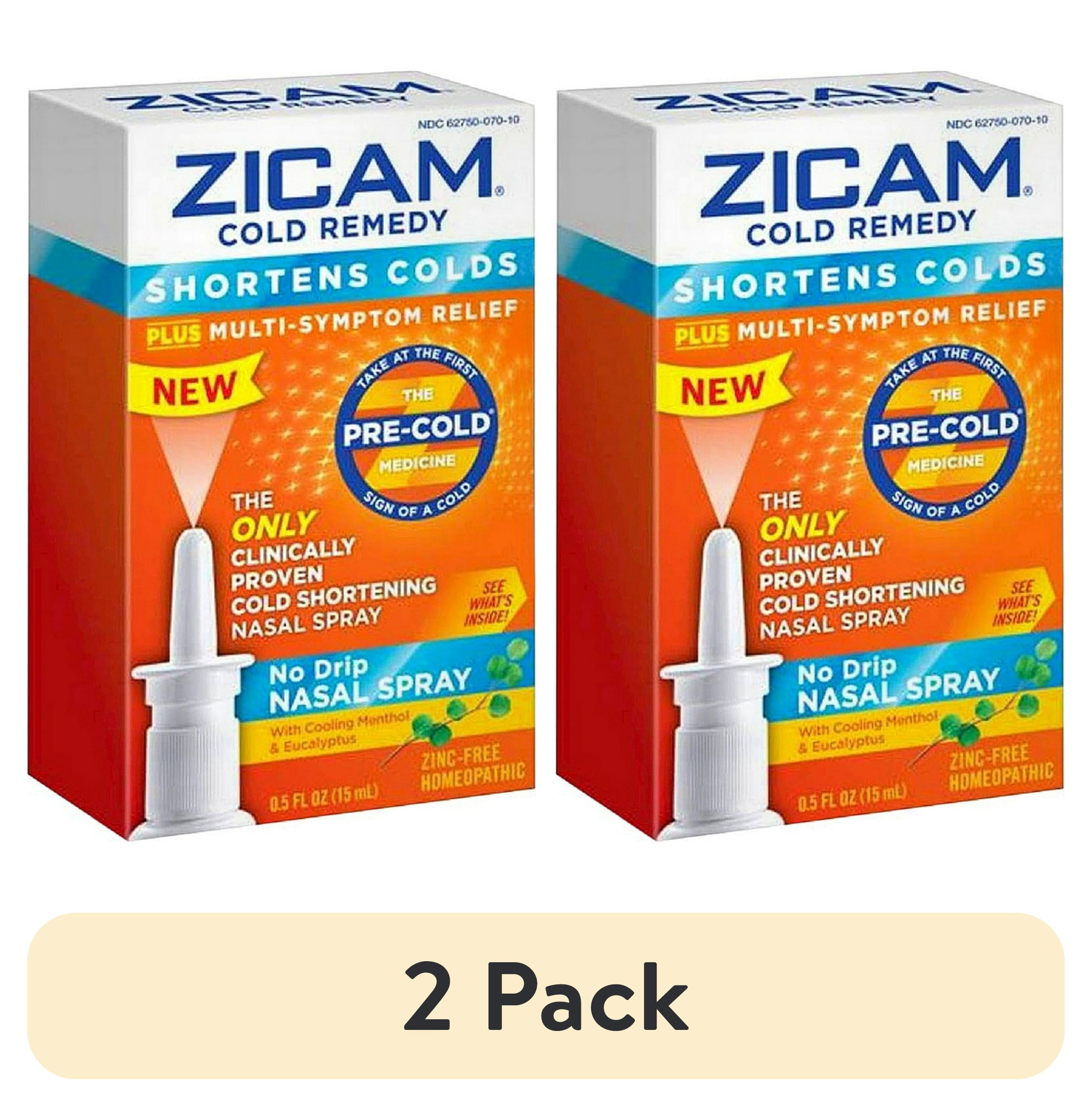 2 pack) Zicam Cold Remedy No Drip Nasal Spray, 0.50 oz - Walmart.com