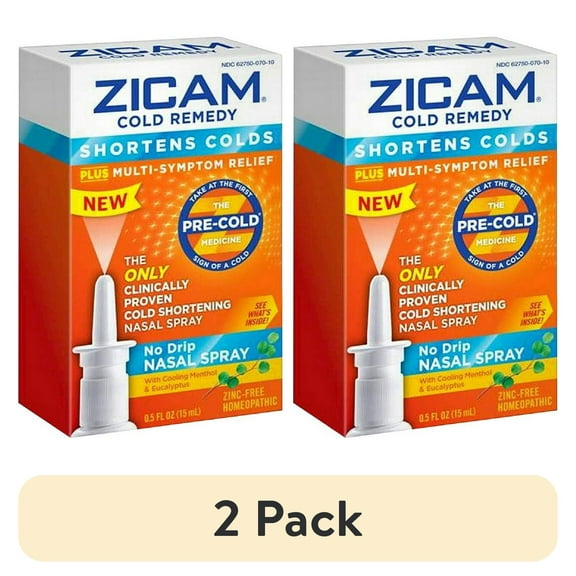 (2 pack) Zicam Cold Remedy No Drip Nasal Spray, 0.50 oz