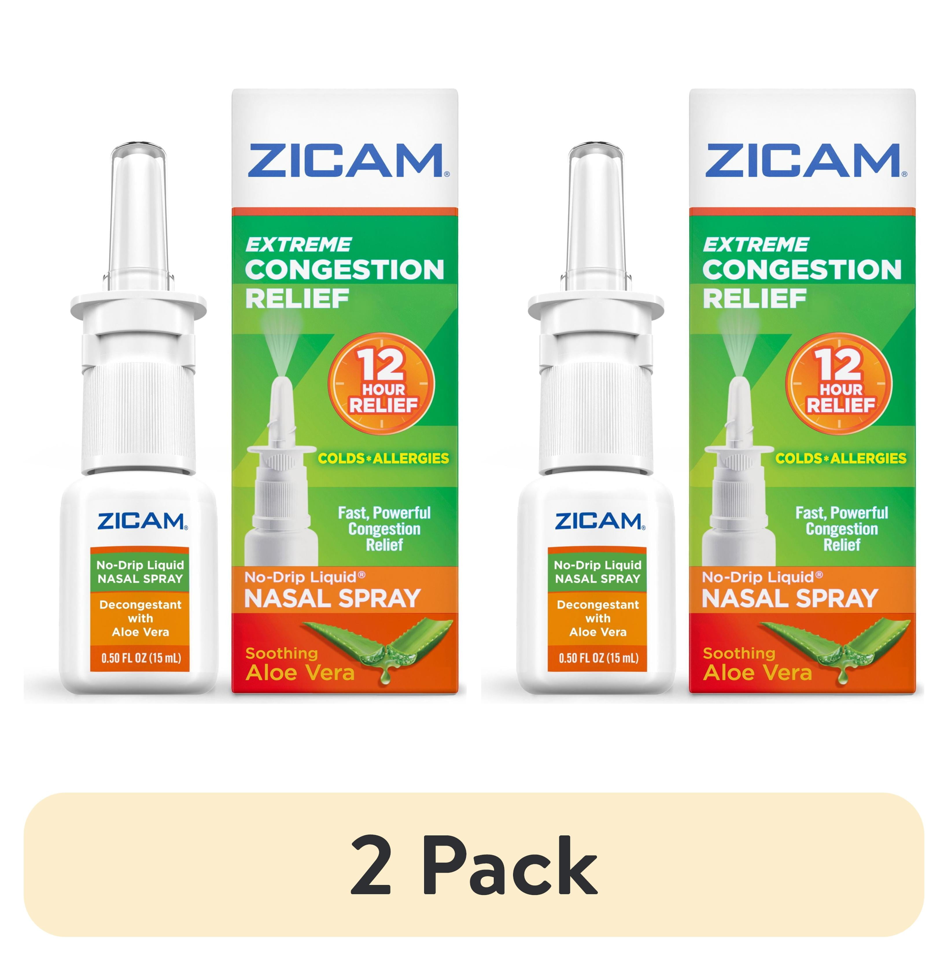 (2 pack) Zicam Extreme Congestion Relief Nasal Spray for Nasal Congestion, 0.5 Fl Oz
