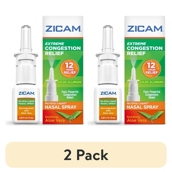 (2 pack) Zicam Extreme Congestion Relief Nasal Spray for Nasal Congestion, 0.5 Fl Oz