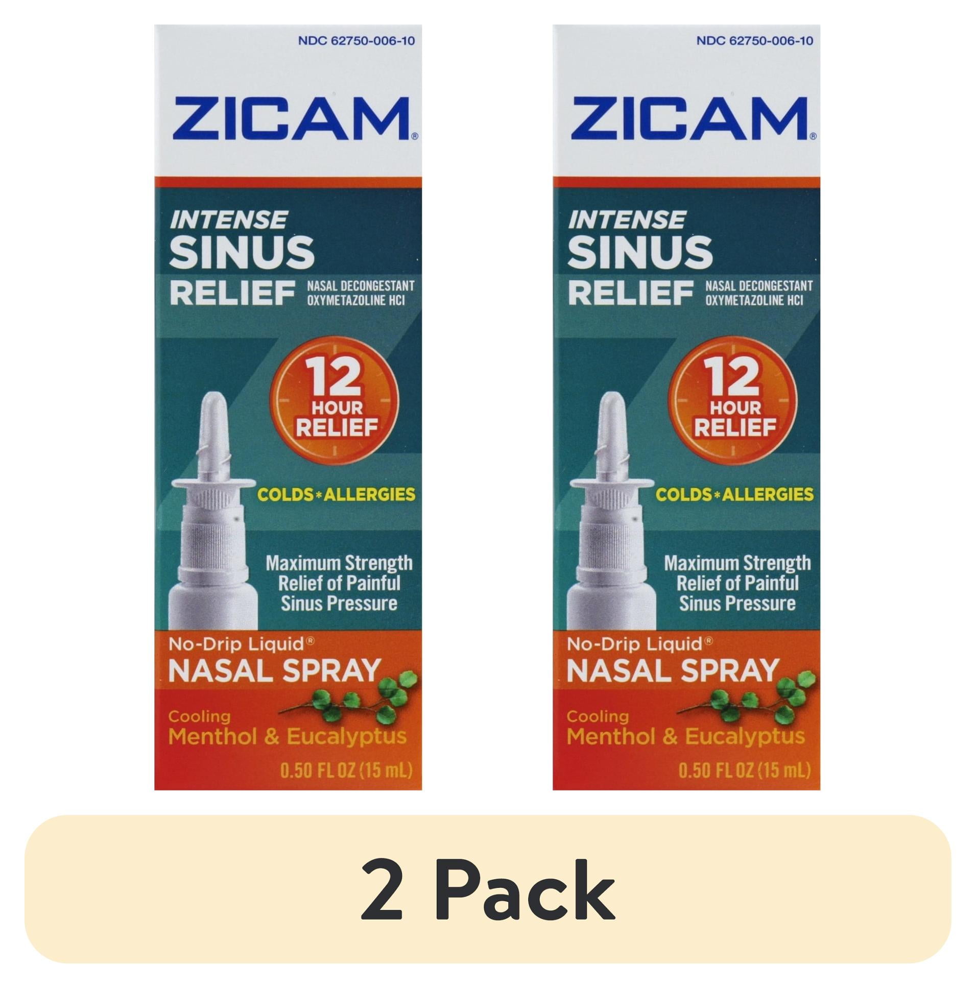 (2 pack) Zicam Intense Sinus Relief Liquid Nasal Spray 0.50 oz