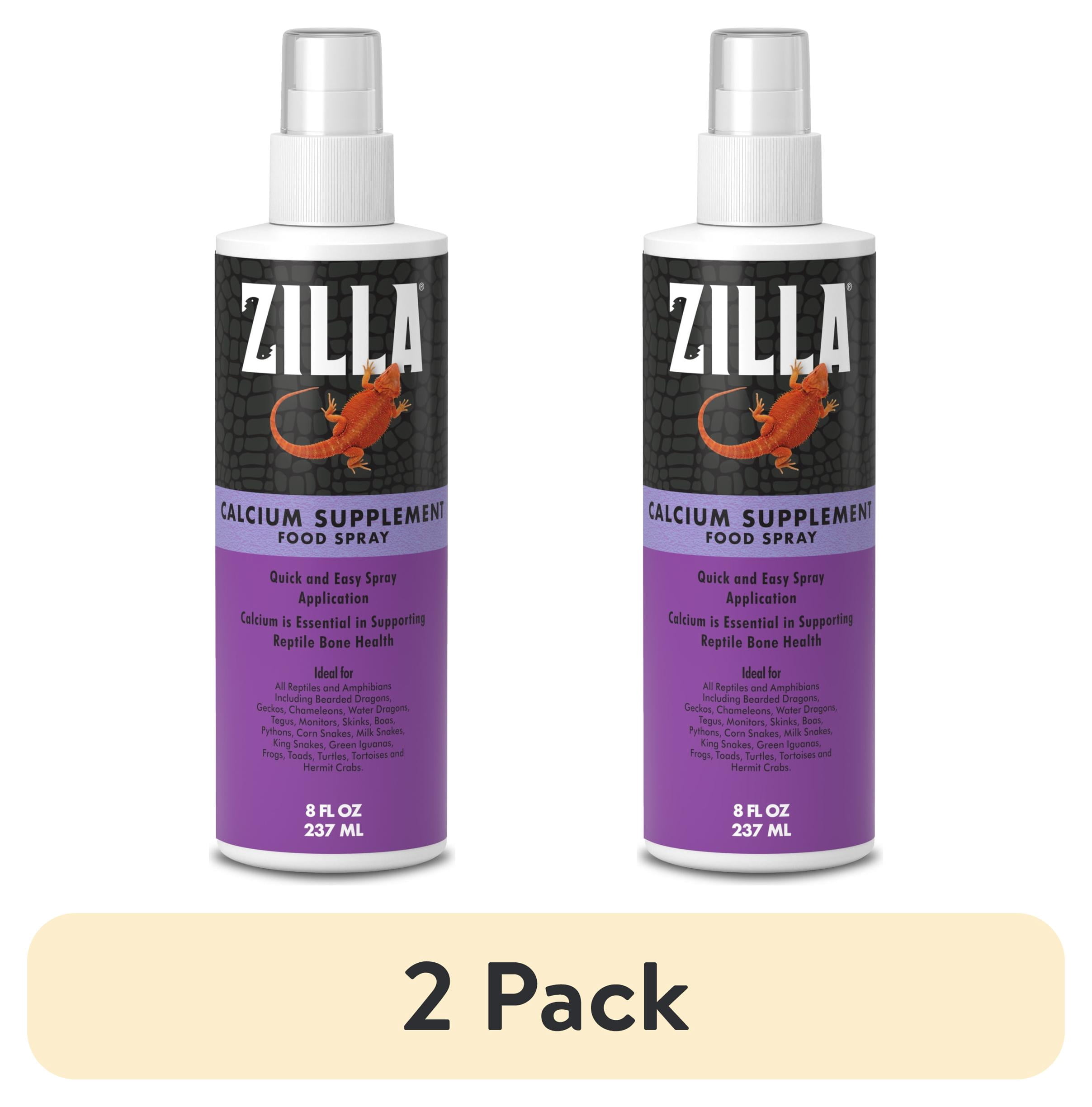 (2 pack) Zilla Calcium Supplement Spray 8 Fluid Ounces