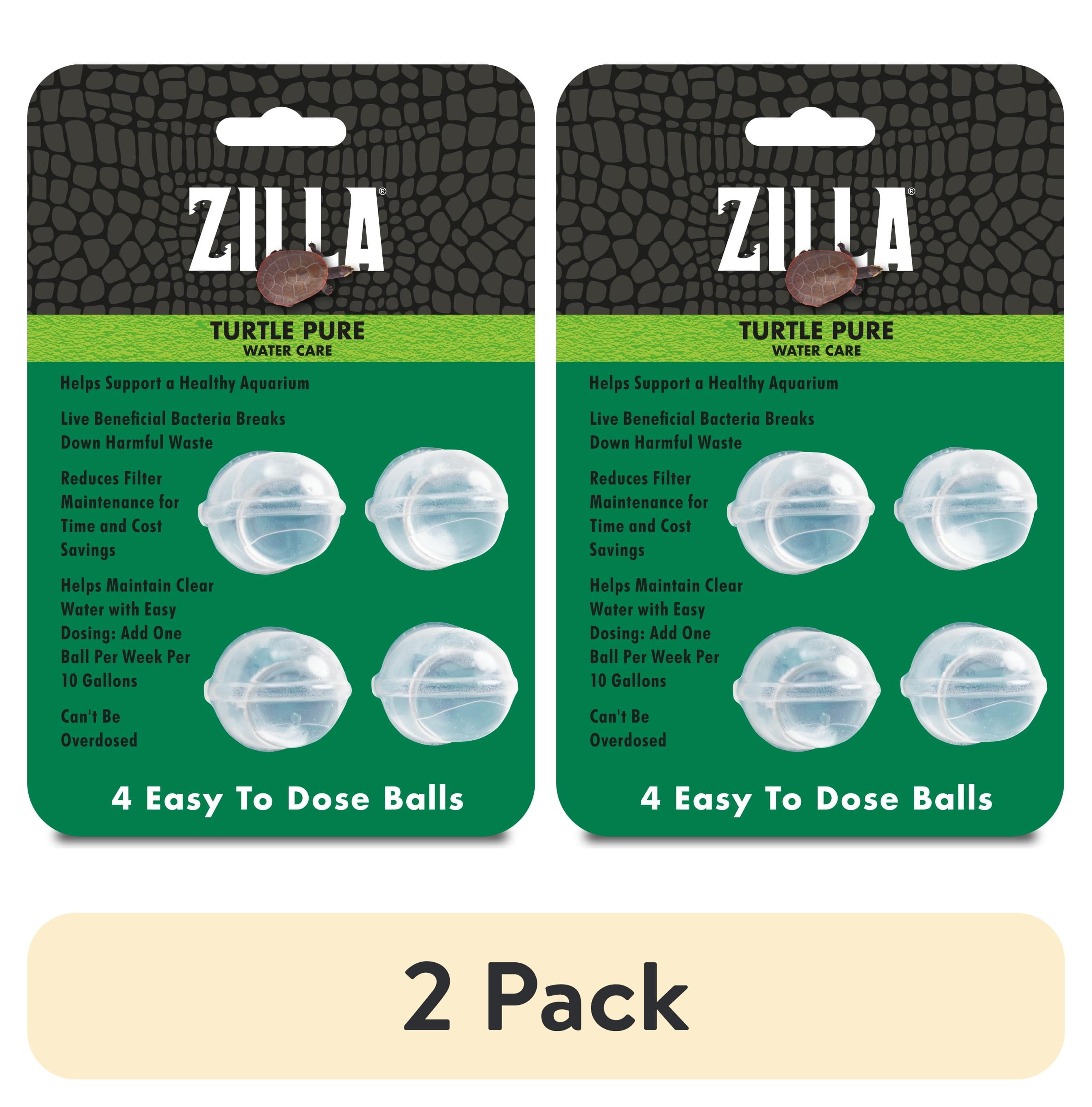 (2 pack) Zilla Turtle Pure Turtle Water Care, Aquarium Water Conditioner,  4 Count