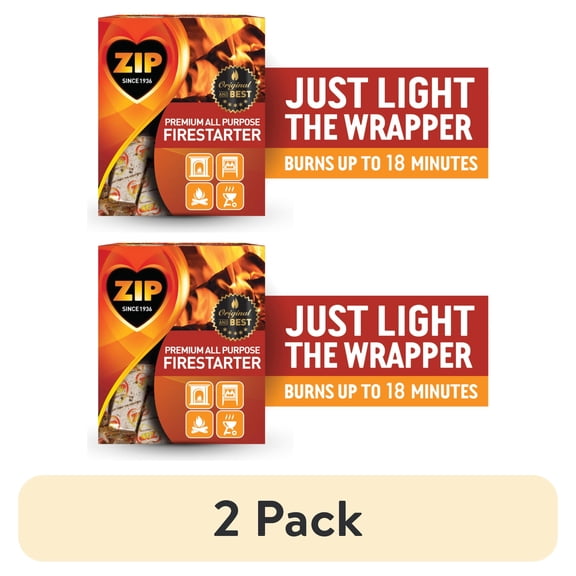 (2 pack) Zip Premium Firestarter Cubes, All Purpose, Weather-Resistant, 12 Count