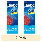(2 pack) Ziploc Brand Freezer Bags, with Grip 'n Seal Technology, Gallon, 20 Count