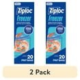 thumbnail image 1 of (2 pack) Ziploc Brand Pint Freezer Bags, School Supplies, with Grip 'n Seal Technology, 20 Count, 1 of 18