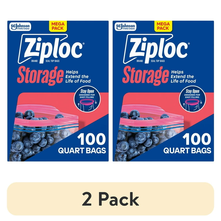 2 pack) Ziploc Brand Storage Bags, School Supplies, with Grip 'n