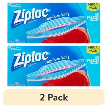 Ziploc Double Zipper Freezer Bags, Gallon, 60 Ct