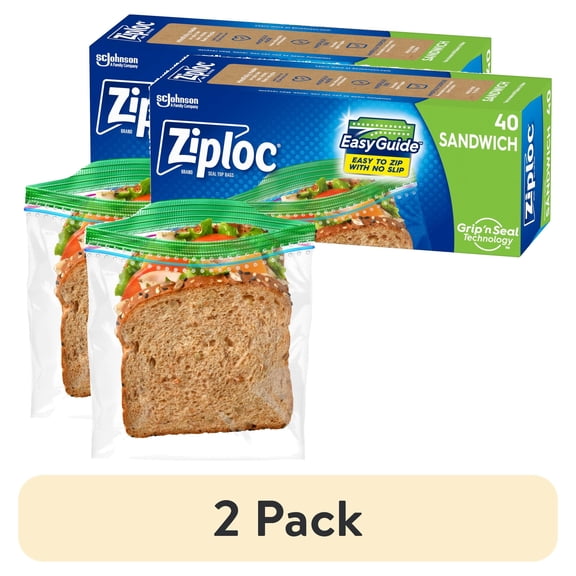 Ziploc® Sandwich Bags with EasyGuide™ 40 Count